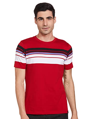 Amazon Brand – House & Shields Men’s Regular T-Shirt (H&S-T-CD1-D1-D_Salsa Red M)