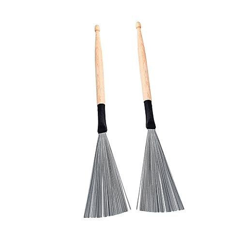2 piezas de baquetas para jazz y cepillos de acero para batería, ideales para principiantes