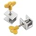 Uenhoy 8 Pcs Sliding Window Locks Aluminum Alloy Window Stoppers Adjustable Window Door Frame Security Locks with Key for Home and Office