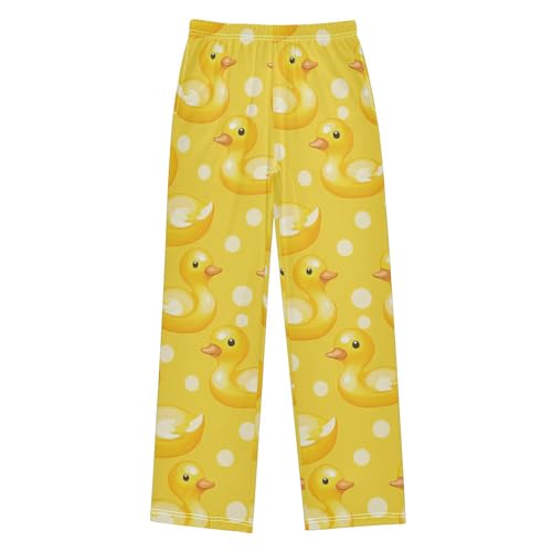 Yellow Rubber Ducks Pattern Pajama Pants Long Soft Sleep Pants Elastic Waist PJ Bottoms 6 Years