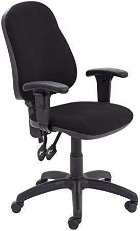 Office Hippo Office Chair With Height Adjustable Arms, Computer Desk Chair with Curved Back, Swivel Chair with Adjustable Backrest, Home Office Chair with Wheels, Holds Up to 115kg, 2 Year Wty - Black