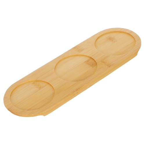 Amosfun Wine Flight Tasting Board - 3 Slots Bamboo Wine Glass Flight Board Beer Serving Tray Ideal for Home Parties and Bars 11.2 Inch