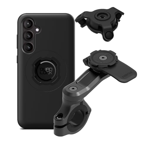 Image of Quad Lock Motorcycle Handlebar Mount PRO Kit with Vibration Dampener and MAG Phone Case for Samsung Galaxy S23 FE