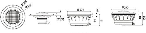 Aftertech Lampfitting PAR56 Koplamp Par 56 voor zwembad spa, pool projector (voor liner/PVC, voorzijde roestvrij staal… - Image 4