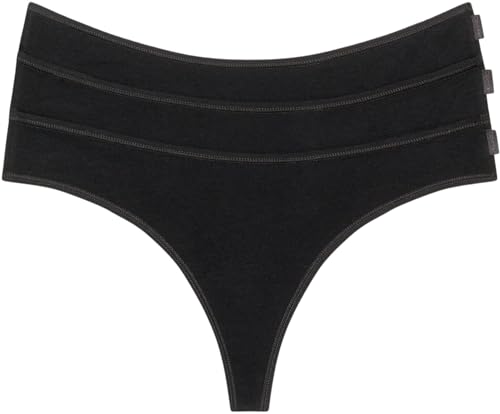 Perizomi Confezione da 3 Ideal Cotton Tanga S donna nero