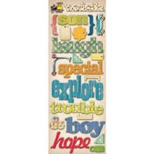 K&Company Hopscotch Boy Adhesive Chipboard Embellishments 590724