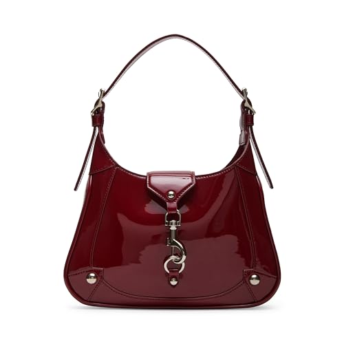 Steve Madden Bolsa de ombro patenteada Tully-P, vinho, Borgonha, One Size