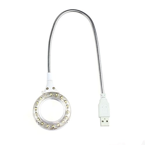 HHmei Universal High Brightness Portable 18Pcs Led Blubs Lamp for Pc - 18Led Lamp Bead Universal USB Interface Notebook Keyboard Night Light White