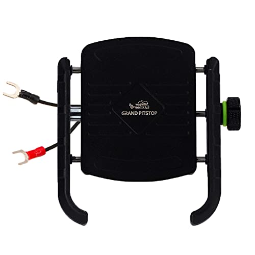 Image of GRAND PITSTOP Mobile Holder for Bikes, Motorcycle, Scooter, Bicycles, Jaw Grip Bike Mobile Holder, Handlebar Cellphone Holder for Maps and GPS Navigation with 360 Rotation Phone Mount-Black