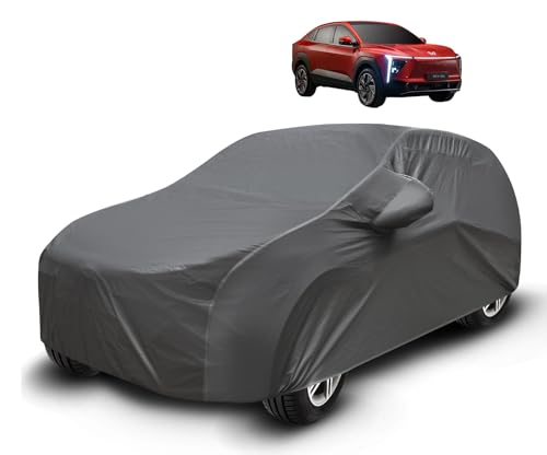 Image of Auto Hub Waterproof Car Cover Compatible with Mahindra XEV 9e EV Car Cover with Mirror Pocket and Soft Cotton Lining, XEV 9e Cover Waterproof, Grey