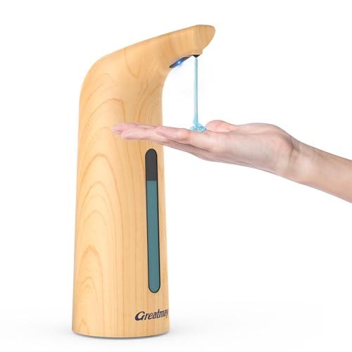 Greatmay Distributeur de savon automatique avec 4 niveaux réglables, 400 ml, distributeur de savon liquide électrique, étanche IPX6, à piles, pour salle de...