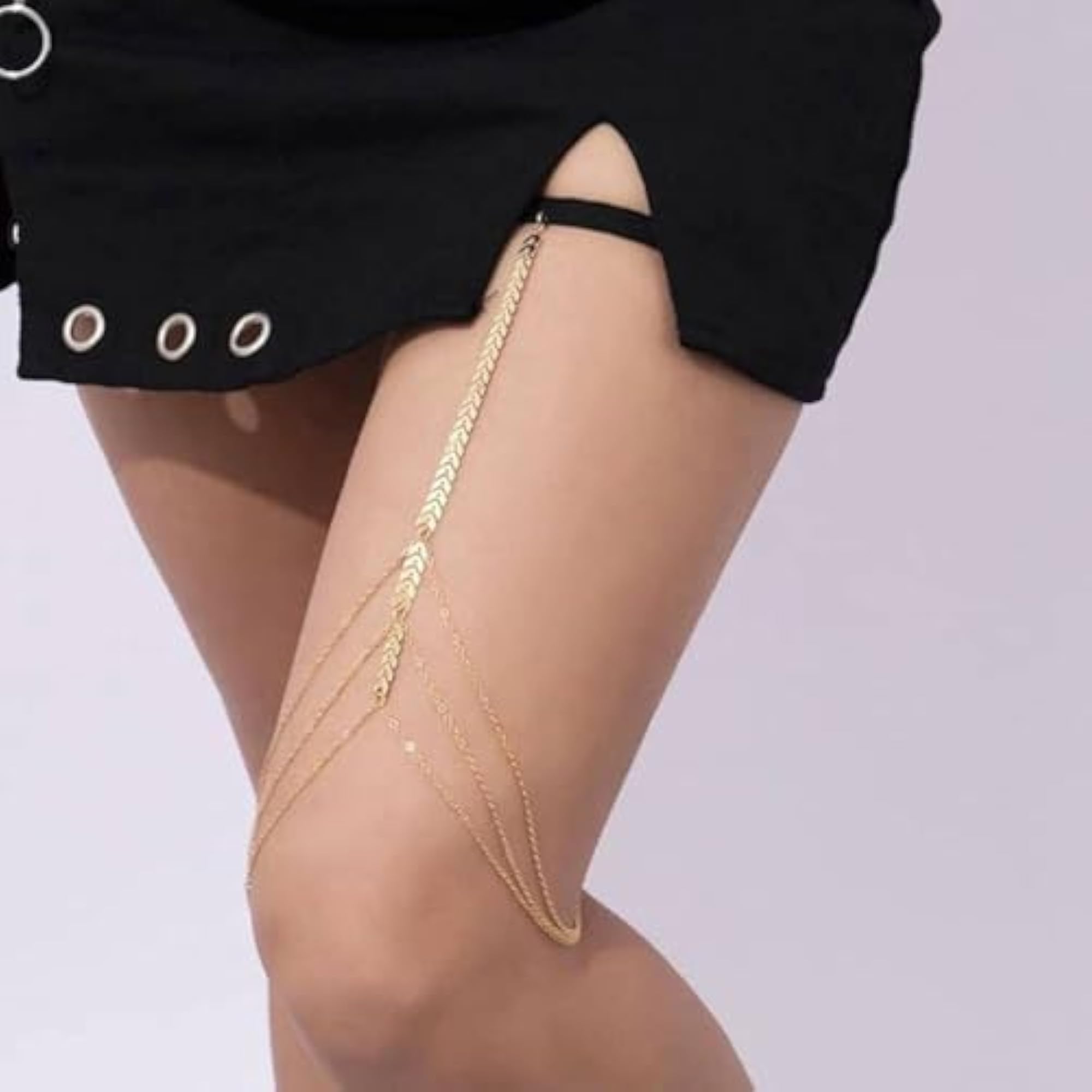 Gold Plated Mystic Leaves Vine Thigh Chain