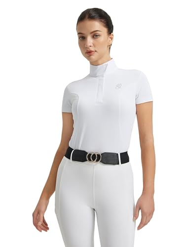 FitsT4 Sports Womens Short Sleeve Equestrian Show Shirts UPF50 Horse