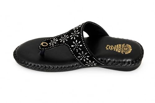 Image of Women's Black Synthetic Leather Flat Sandals | Trendy Comfortable Casual Wear Footwear