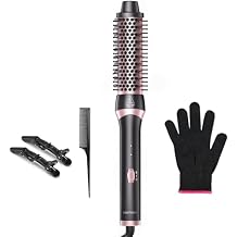 Thermal Brush,1.5 Inch Ionic Thermal Round Brush,Quick Heat Up Curling Hot Air Brush, Easy to Create Blowout Look,Makes Hair Smoother Get Natural Curls,Dual Voltage, Rose Gold
