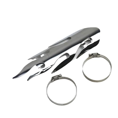 Protector térmico para tubo de escape de moto con diseño de llama y aislamiento de calor 6