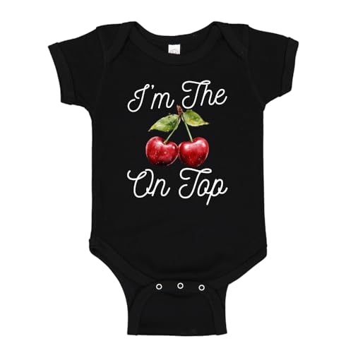 Image of I'm The Cherry On Top Cherry Baby Bodysuit One Piece Or Toddler Shirt Cute Fruit Baby Clothes