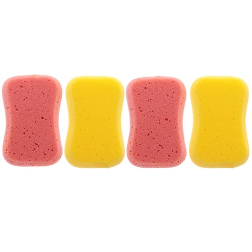 GANAZONO Juego de 4 Esponjas Depuradoras para Baño, Textura Suave y Diseño Simple, Color Aleatorio, para Limpieza Profunda y Exfoliación Corporal