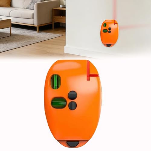Escala electrónica de luz roja de 90 grados, escala láser electrónica de 90 grados, nivel de luz roja, nivel de luz verde, línea paralela autonivelante, adecuada para construcción portátil (naranja)