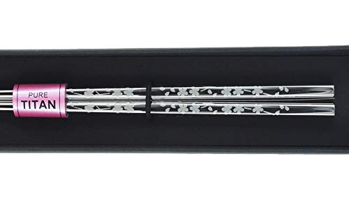 Amazon | 国産 チタン箸 和風彫り模様入りレーザー彫り 純チタン製 か