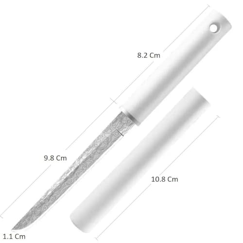 Image of Multifunctional Fruit Knife, Paring Knife Stainless Steel Professional Kitchen Knives with Ergonomic White Handle for Fine Cutting Tasks (Pack of 1, White)