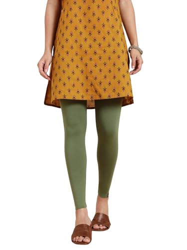 Image of TWIN BIRDS Super Stretchable Cotton Elasthane Fabric Ankle Length Leggings for Women