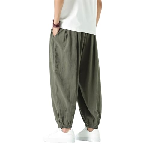 Pantalon lanterne homme en coton lin idéal pour un style décontracté au quotidien