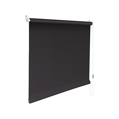 Original Easy-Shadow Mini Klemmfix Rollo Stoffmaß Breite 45 x 210 cm Höhe - DUNKELGRAU blickdicht lichtdurchlässig Sichtschutz Sichtschutzrollo Kettenzugrollo Seitenzugrollo Mini-Rollo mit Kettenzug - Minirollo Klemmrollo ohne bohren inklusive Klemmträger Easy&Fix - Maßanfertigung Cover