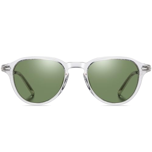 Lunettes polarisées rondes DUCO protection UV400 contre l'éblouissement en acétate vintage