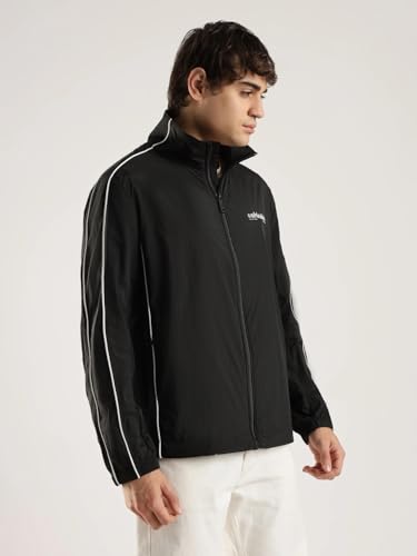 Image of Solid Relaxed Fit Polyamide Jacket