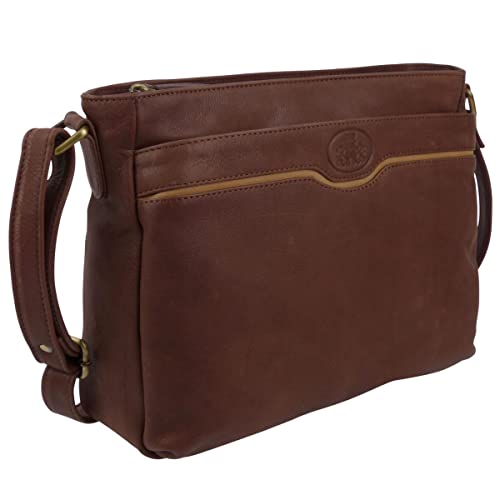 Sac à bandoulière en cuir marron Rowallan de haute maroquinerie