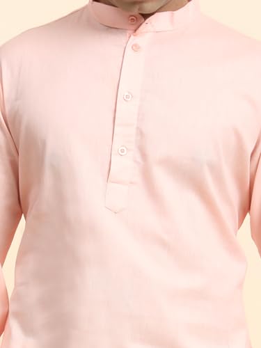Image of Amazon Brand - Anarva Men's Cotton Solid Dress Long Kurta Regular Fit Casual