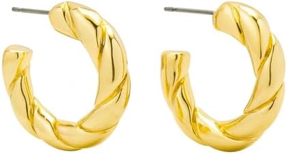 CRINKLE HOOPS Latest Stylish Gold Plated Earring for Women & Girls|Fancy Jewellery Gifts for Wife, Girlfriend, Mother, Sister