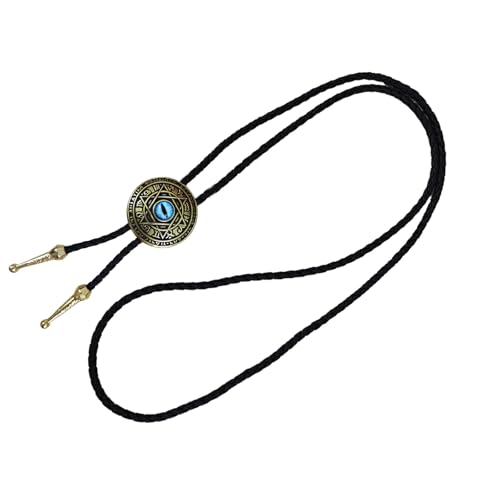 [APGLSXY] Unisex Faux Leather Bolotie Necklace with Devil Eye Jewelry Pendant Necktie for Birthday Anniversaries and Parties Eve