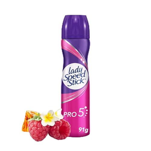Talcos Y Desodorantes, Drugstore Lady Speed Stick Desodorante Antitranspirante Pro 5 en Aerosol 91 g. Seca, Invisible, Fresca, Suave y Dermatológicamente Probado. Brinda 48 Horas de...