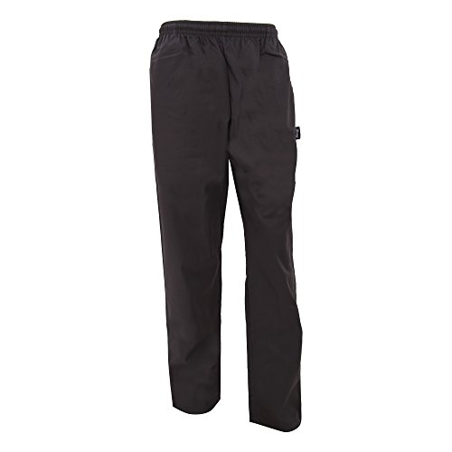 Image of Denny's Unisex Black Elasticated Trouser/Chefswear (XL) (Black)