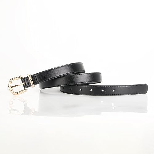 Women's Faux Leather Belt For Dress Jeans Gold Tone Metal Buckle Travel Work Casual Spring Thin Skinny Belt4