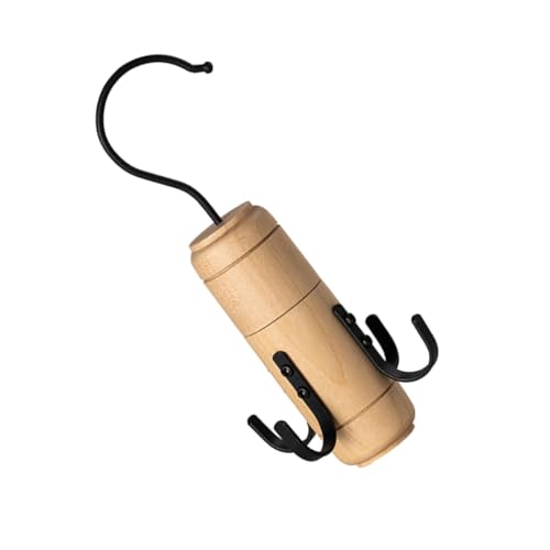 FONDOTIN Gancho Giratorio para Almacenamiento de Cinturones y Bufandas Soporte de Madera y Hierro Compacto y Resistente para Armarios y Decoración Clásica y Práctica