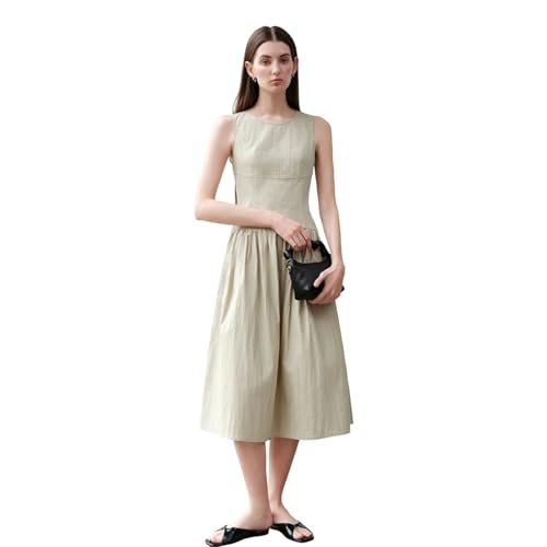Women's Dresses Old Money Style Elegant Sleeveless O-Neck A-Line Midi