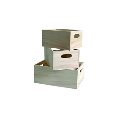 Artemio - 3-piece wooden scalar boxes, beige Cover