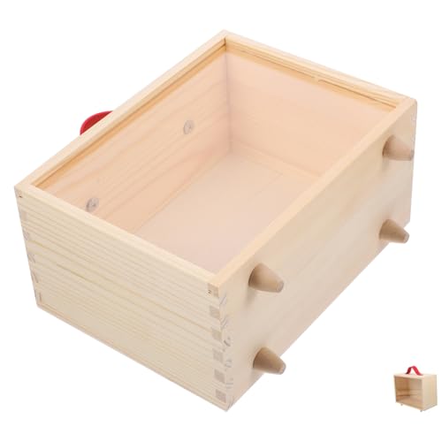 HOOTNEE Wooden Storage Box with Clear Window Portable Decorative Packaging Box for Wedding and Valentine Day Elegant Design for Jewelry