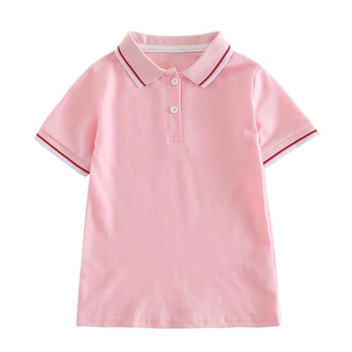 duxyoz - duxyoz Polo à manches courtes pour filles et garçons - Uniforme scolaire - Chemises de golf pour enfants - Couleur unie - T-shirt classique d'été en coton uni - Chemisier basique doux de 2 à 17 ans