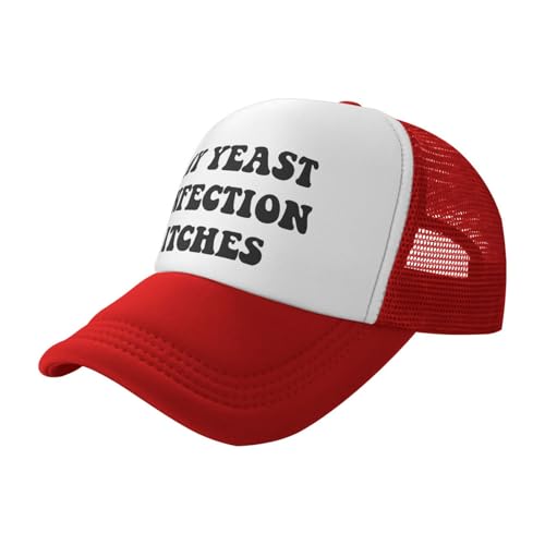 Image of My Yeast Infection Itches Trucker Hat Funny Baseball Caps Adjustable Fishing Hats for Men Women Black