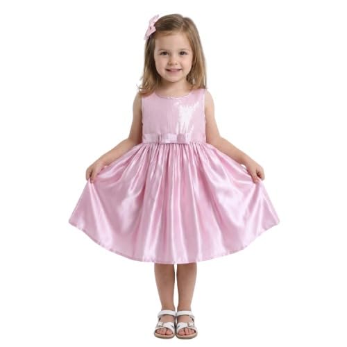 Image of Funshine Girls Spring Summer Casual Dress for Kids | Soft Breathable Comfortable Everyday Wear for Play School Outings Birthday Parties & Family Occasions | Stylish Lightweight Trendy Outfit