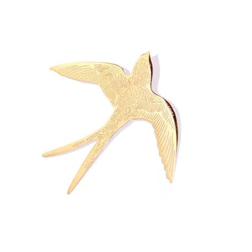 Image of Lovely Swallow Animal Brooch Bird Lapel Pin Badge for Women Men Simple Metal Cute Dress Suit Accessories Birthday Xmas Wedding Fashion Jewelry Gift Collection Ornament