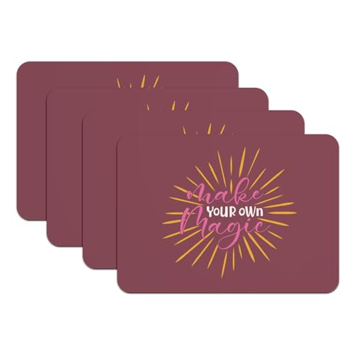 Set de table caoutchouc rouge grand format antidérapant message motivation - 2