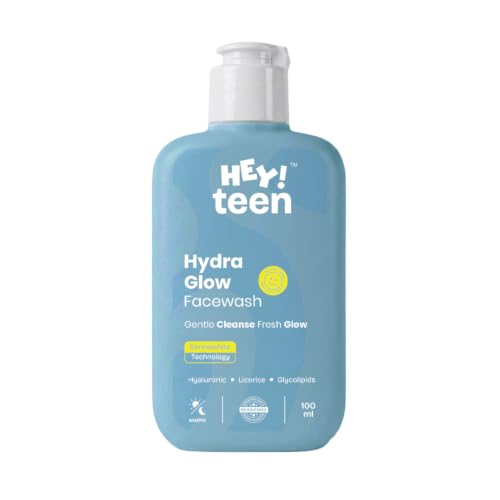 Image of HEY TEEN Glow Hydrating Face Wash for Teens & Kids (9+ Years) | Gentle Daily Face Cleanser for Teenage Boys & Girls | Dry to Normal, Sensitive Skin with Dermawhite, Glycolipids & Licorice