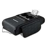 NOAH ノア 多機能アームレスト 車 車 アームレスト快適 クッション コンソールボックスマット Type-Cポートを2口搭載充電 NOAH ノア 80系 アームレストサイドポケット コンソール 肘置き 肘掛け 高さ調整 ドリンクホルダー付き アクセサリー(ブラック)