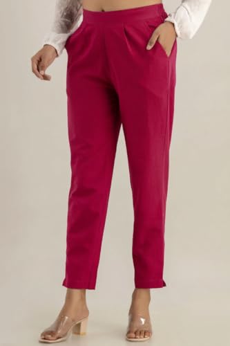 Image of Regular Fit Cotton Woman Trousers Pants Kurti Pant Casual Daily Formal Office Use