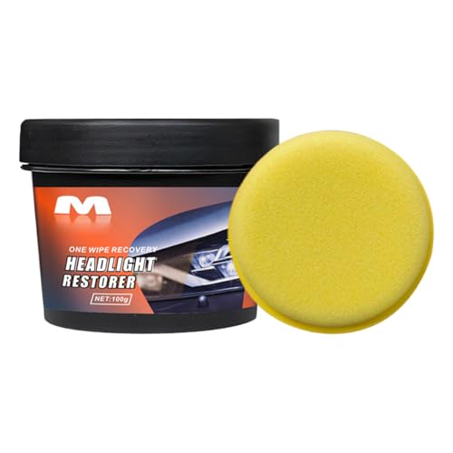ヘッドライトクリーナー | 100g 車用ヘッドライト復元 スクラッチ除去剤 | コンパウンド クリア 自動車 セダン ガラス 曇りレンズ 黄ばみ テールライト - ナイトドライビング メカニック ドライバー向け
